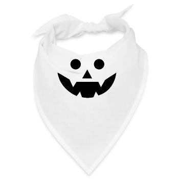 Creepy Pumpkin Face Pumpkin Head Halloween - Bandana - Weiß - Vorne