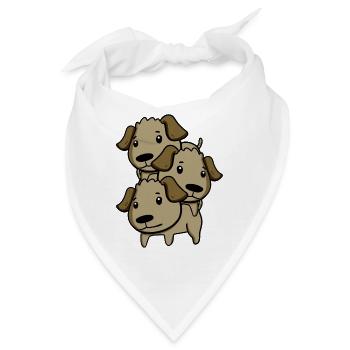 Niedliche Hunde - Bandana - Weiß - Vorne