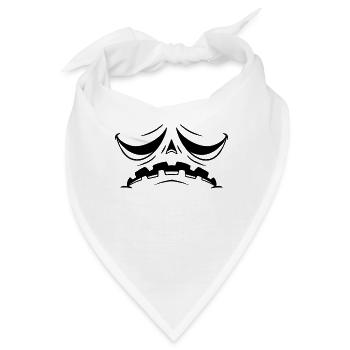 Sad Pumpkin Face Pumpkin Head Halloween - Bandana - Weiß - Vorne