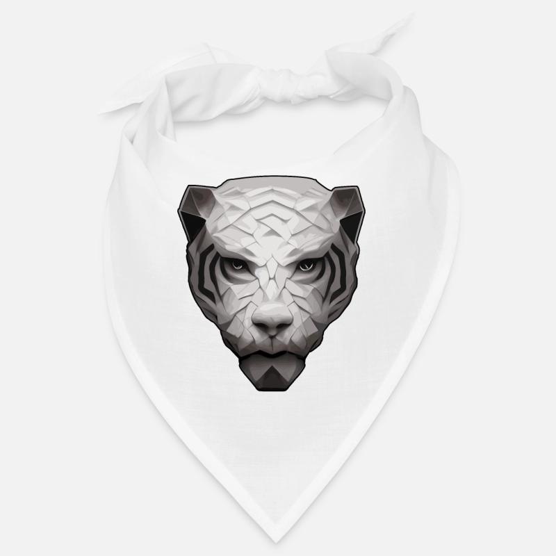 Weißer Tiger -Polygon -Polygon -Tiger Gesicht Bandana