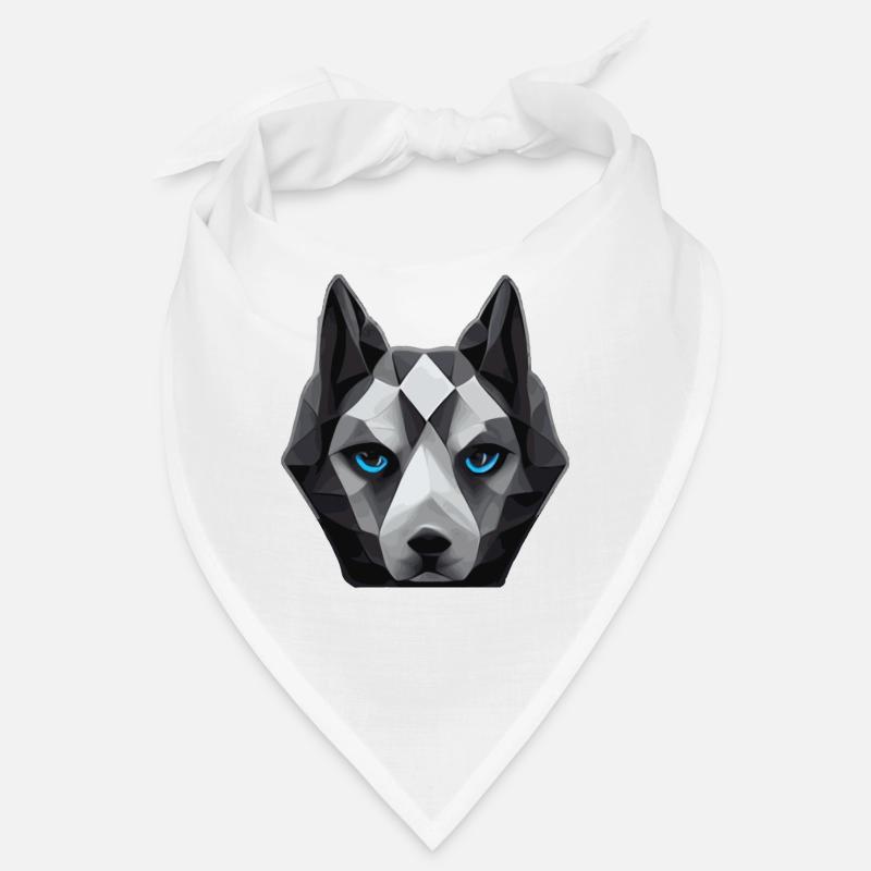 Geometrisches Huksy Polygon Low Poly Dog Face Bandana