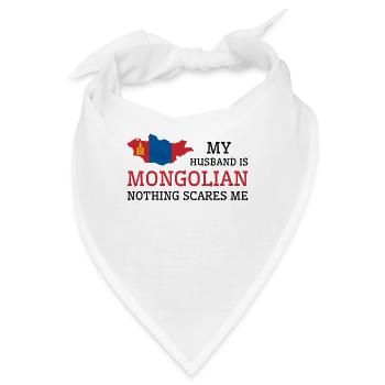 Nichts macht mir Angst Mongolischer Ehemann - Bandana - Weiß - Vorne