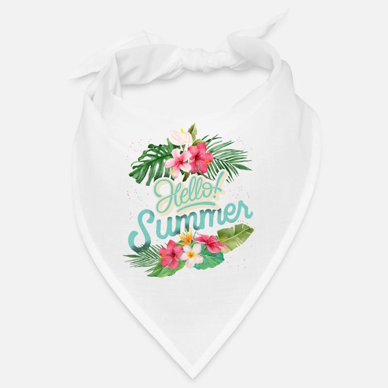 Sommer Summer, Spruch mit Hibiskus Blüten Bandana