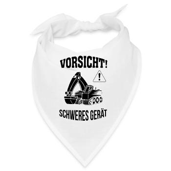 Bagger Baggerfahrer Baugeräteführer Schweres Gerät - Bandana - Weiß - Vorne