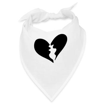 Gebrochenes Herz - Bandana - Weiß - Vorne