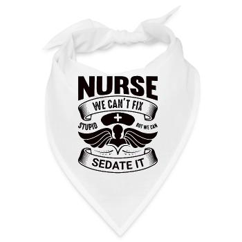 Arzthelferin Krankenpflegerin Arztpraxis Nadel - Bandana - Weiß - Vorne
