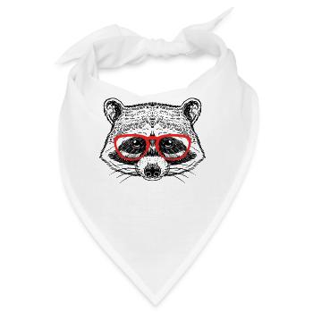 Lustige Waschbär Sprüche Retro Waschbären Raccoon - Bandana - Weiß - Vorne