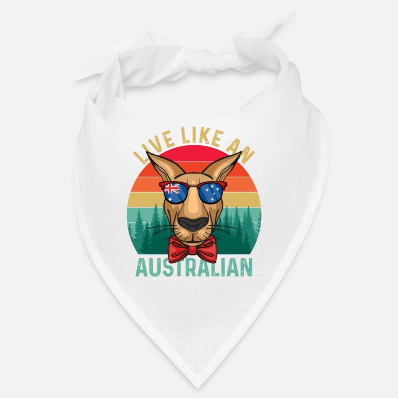 Coole Känguru-Australien-Kängurus Retro Hinterland - Bandana - Weiß