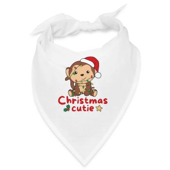 Affe Weihnachten Affen Christmas Cutie - Bandana - Weiß - Vorne