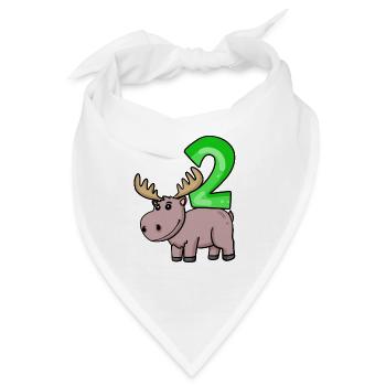 2 Jahre alt - 2 Geburtstag - Ich bin 2 - Bandana - Weiß - Vorne