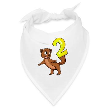 2 Jahre alt - 2 Geburtstag - Ich bin 2 - Bandana - Weiß - Vorne