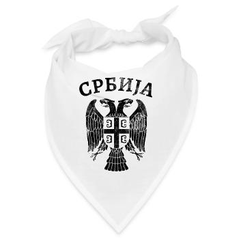 Serbien Adler Wappen Flagge - Bandana - Weiß - Vorne