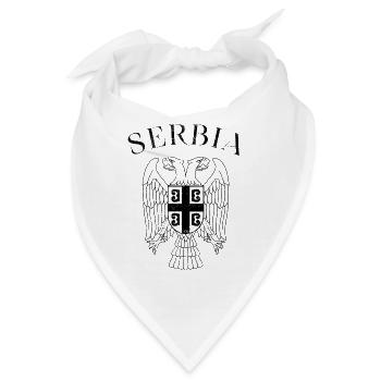 Serbien Adler Wappen Flagge - Bandana - Weiß - Vorne