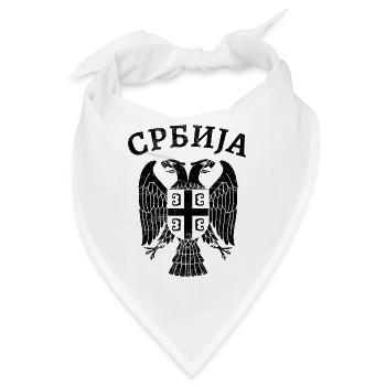 Serbien Adler Wappen - Bandana - Weiß - Vorne