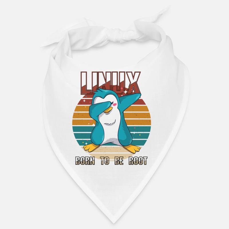 Geek Born To Be Root Linux Penguin Nerd Programmer - Bandana - Weiß