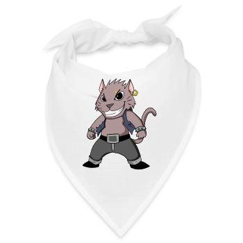 Cool Katze - Bandana - Weiß - Vorne
