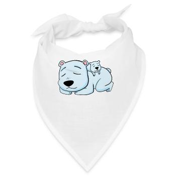 Eisbär mit Baby Eisbär - Bandana - Weiß - Vorne