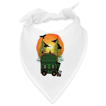 Bauwagen Naturfreund Freak Öko Haus Hütte wohnen - Bandana - Weiß - Vorne