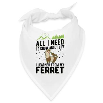 Frettchen Spruch Ferret - Bandana - Weiß - Vorne