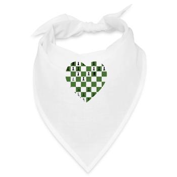 Schach Liebe Herz Denksport Brettspiel - Bandana - Weiß - Vorne