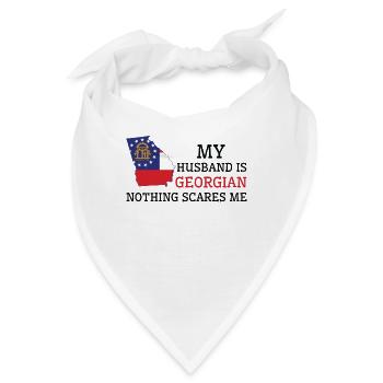 Nichts macht mir Angst Georgischer Ehemann - Bandana - Weiß - Vorne