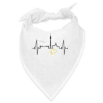 Dortmund Skyline Herzschlag Stadion Fan Dortmunder - Bandana - Weiß - Vorne