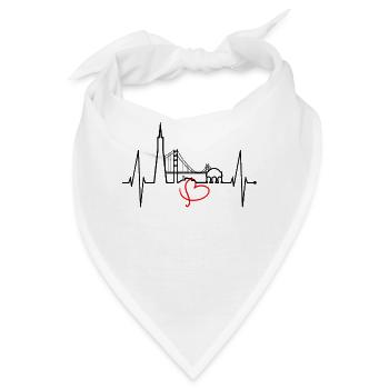 San Francisco Skyline Herzschlag Kalifornien USA - Bandana - Weiß - Vorne
