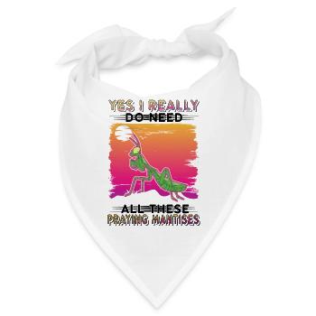 Gottesanbeterin Geschenk Mantis Fangschrecke - Bandana - Weiß - Vorne
