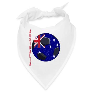 Australia Soccer Ball Australian Flag - Bandana - Weiß - Vorne