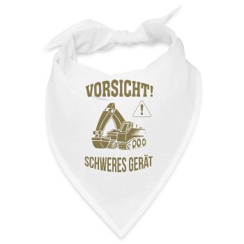 Bagger Baggerfahrer Baugeräteführer Schweres Gerät - Bandana - Weiß - Vorne