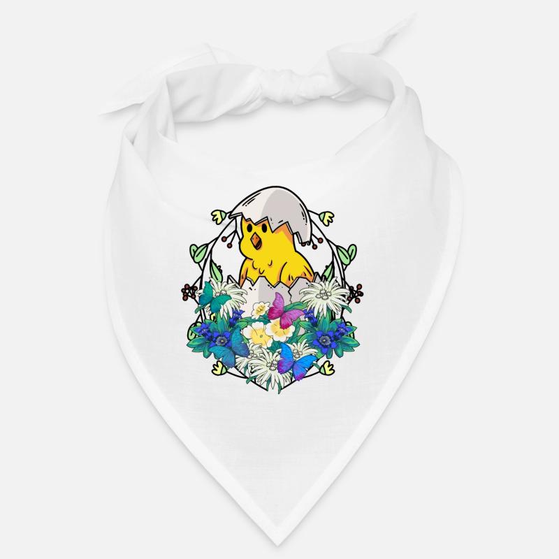 Début de printemps Poussins Volaille Joyeuses Pâques Nature Bandana