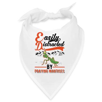 Gottesanbeterin Praying Mantis Fangschrecke - Bandana - Weiß - Vorne