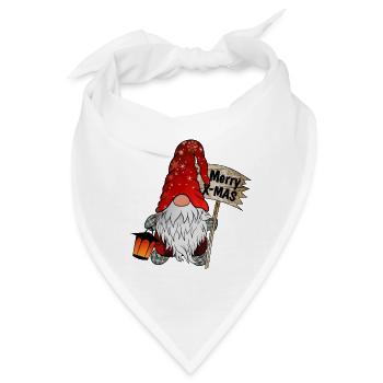 Weihnachts Zwerg Christmas Gnome - Bandana - Weiß - Vorne
