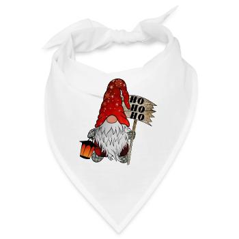 Weihnachts Wicht Christmas Gnome Ho Ho Ho - Bandana - Weiß - Vorne
