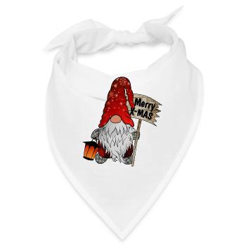 Weihnachts Zwerg Christmas Gnome Frohe Weihnachten - Bandana - Weiß - Vorne