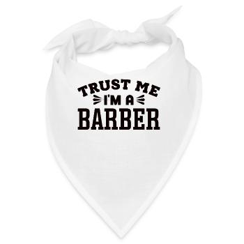 Stolzer Barbier Barber Herrenfriseur Barbiere - Bandana - Weiß - Vorne
