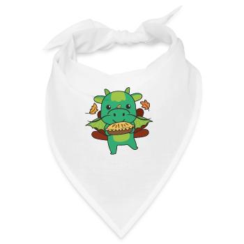 thanksgiving day outfits Truthahn Drache mit Pie - Bandana - Weiß - Vorne