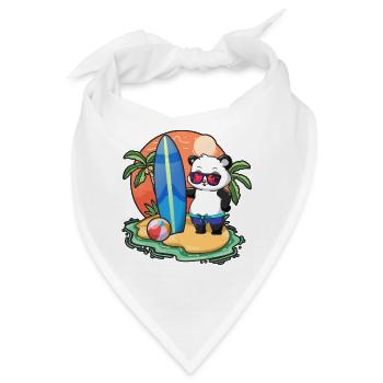 Funny Panda Surf Lovers Cool Surfboard Surfing Wortspiel - Bandana - Weiß - Vorne