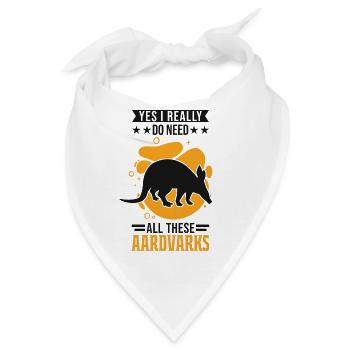 Erdferkel Geschenk Aardvark - Bandana - Weiß - Vorne