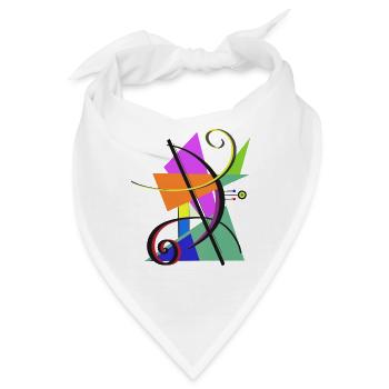 Moderne Kunst - Bandana - Weiß - Vorne