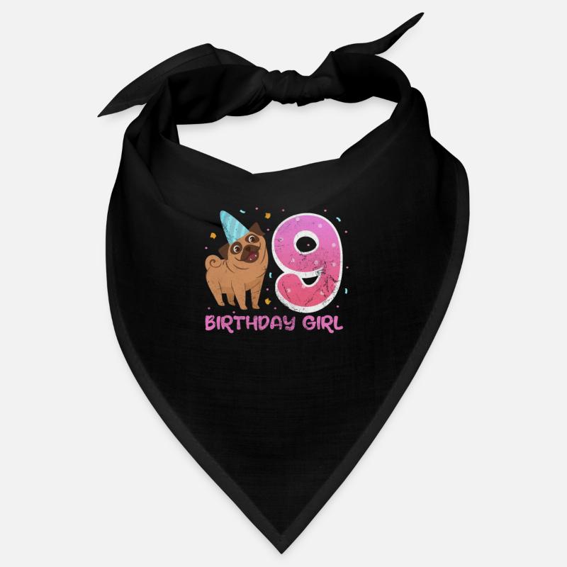 Pug 9th birthday Bandana