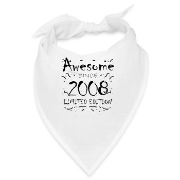 2008 - Jahrgang 2008 - Fantastisch seit 2008 - Bandana - Weiß - Vorne