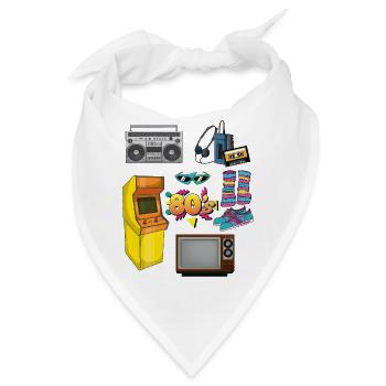 Retro Special 80er Jahre Objekte 1980er - Bandana - Weiß - Vorne