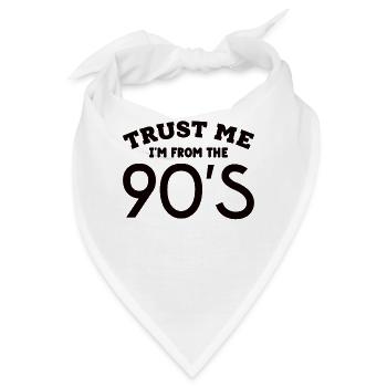 90er Jahre neunziger Kindheit - Bandana - Weiß - Vorne