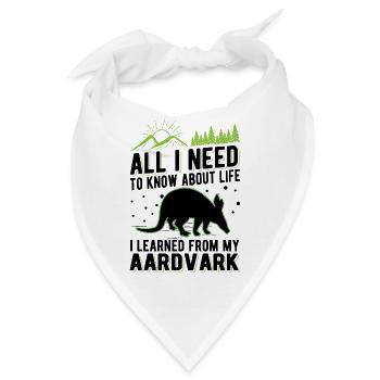 Erdferkel Geschenk Aardvark - Bandana - Weiß - Vorne