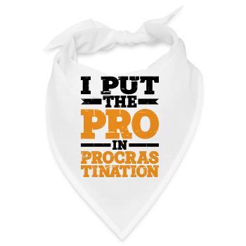 I Put The Pro In Procrastination 4 - Bandana - Weiß - Vorne