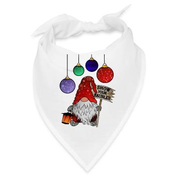 Gnom Weihnachts Zwerg Frohe Weihnachten - Bandana - Weiß - Vorne