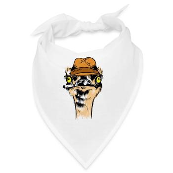 Detective Straußentier Smoking Formaler Anzug - Bandana - Weiß - Vorne