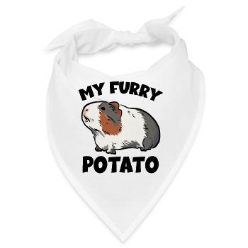 Mein pelziges Kartoffel-Meerschweinchen - Bandana - Weiß - Vorne