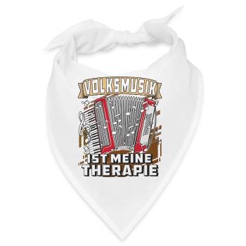 VOLKSMUSIK IST MEINE THERAPIE - Bandana - Weiß - Vorne